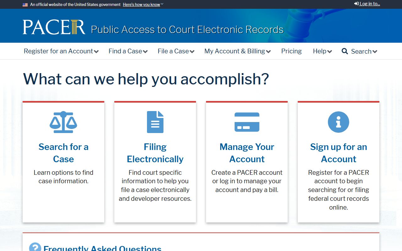 PACER federal case access for Henrico County court dockets