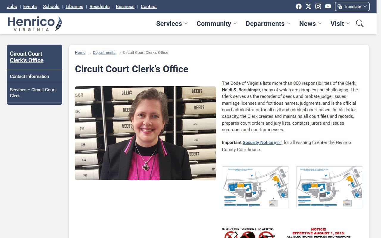 Henrico County Circuit Court Clerk court records homepage