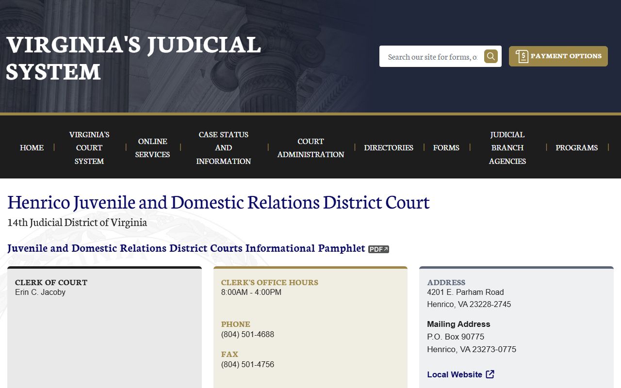Henrico County Juvenile and Domestic Relations Court records profile