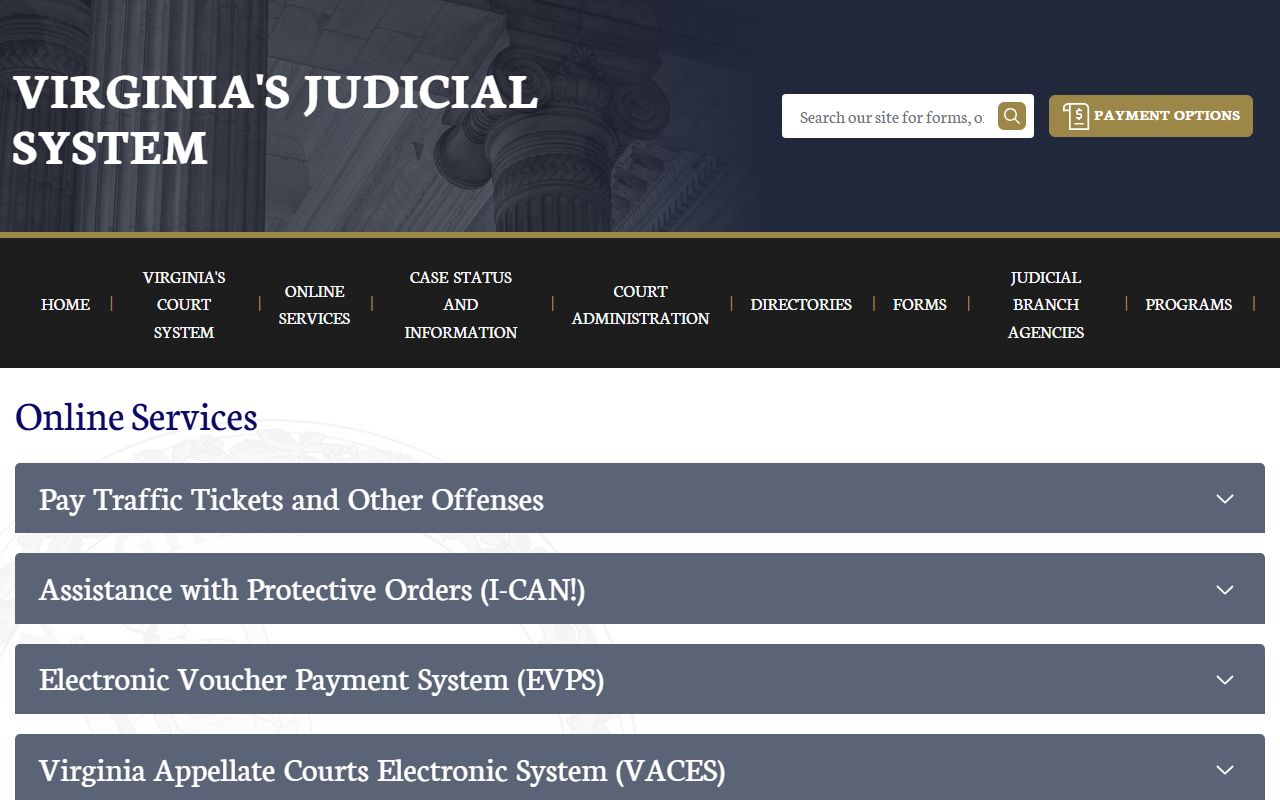 Henrico County court records search through Virginia Courts online services