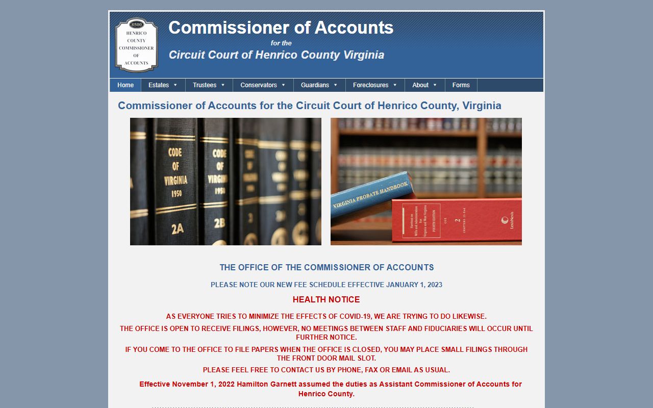Henrico County Commissioner of Accounts for probate records