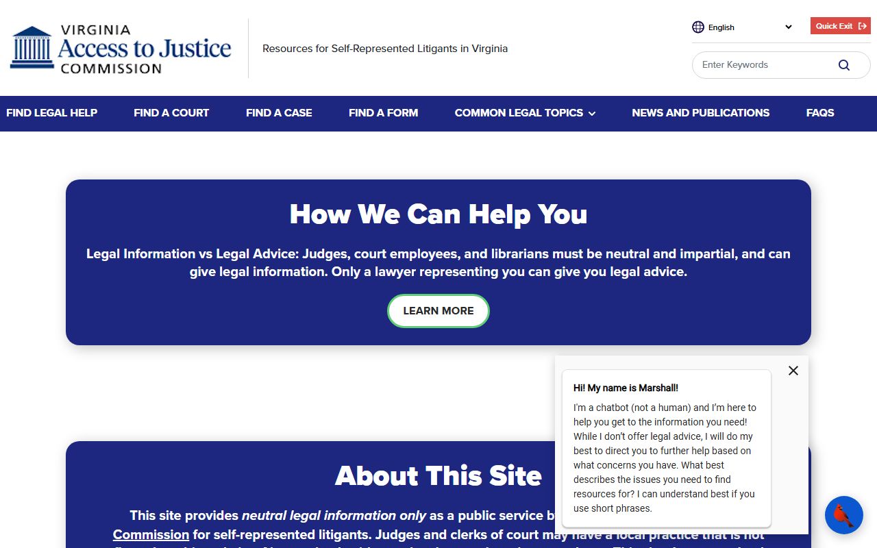 Virginia Judicial System self-help for Henrico County traffic court records